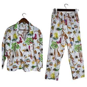 Rhode Resort Safari Print Pajama Top and Pants Set size S